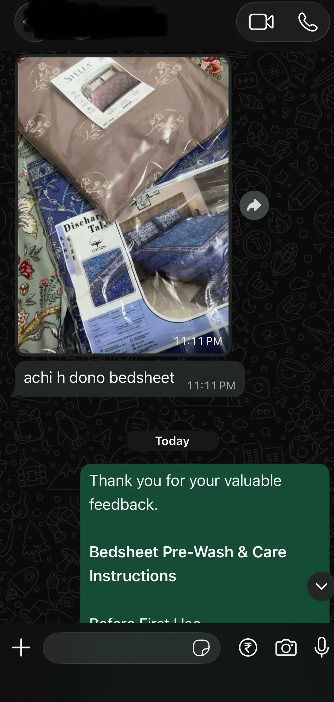 Two bedsheets — happy with both